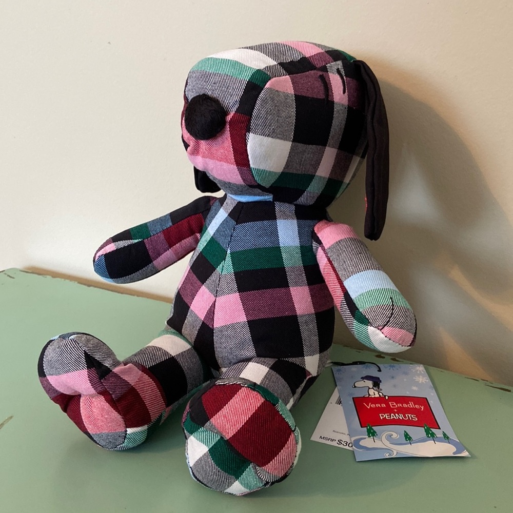 Vera Bradley Snoopy Stuffed Animal Ribbons Plaid
